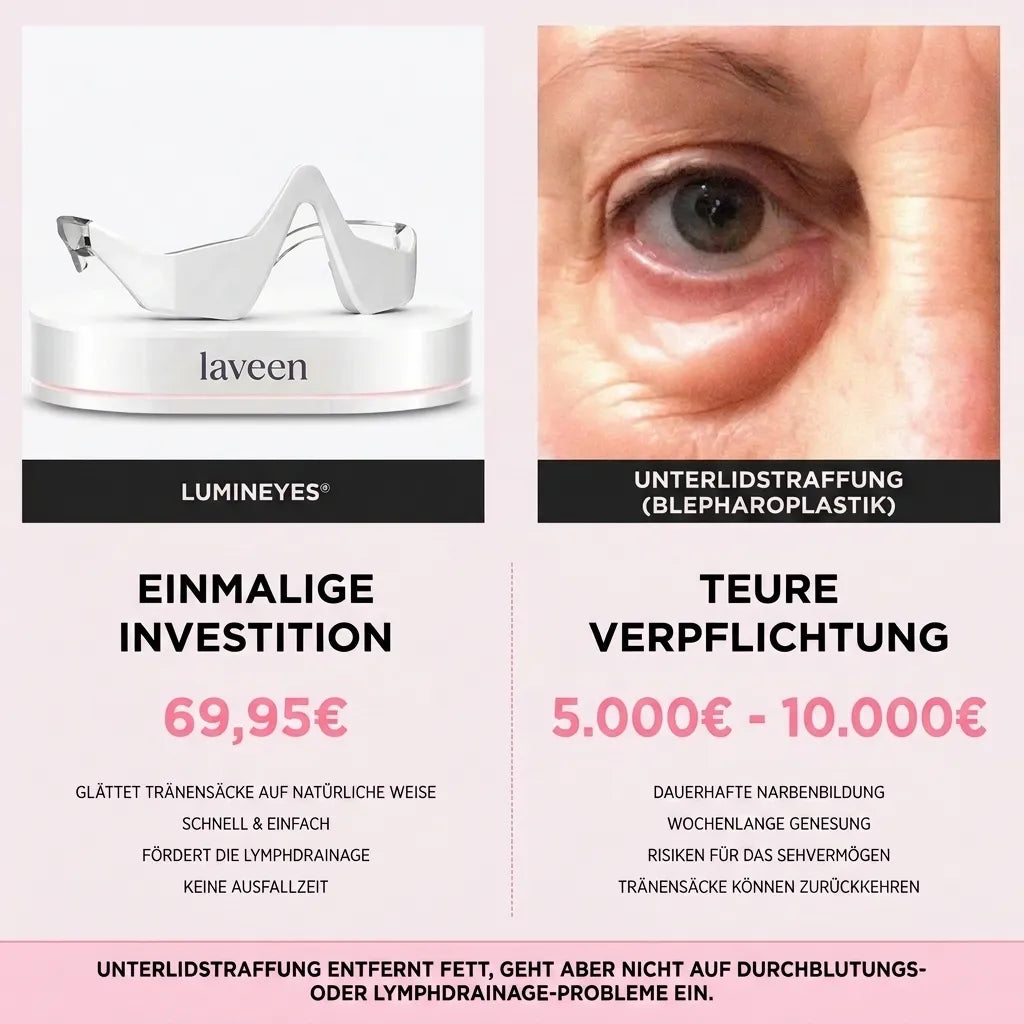 LuminEyes® 2-in-1 Rotlicht-Therapie + EMS Um Tränensäcke Loszuwerden